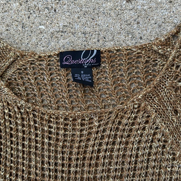 Y2K Questions by Say What Gold Shirt Size Small - Picture 5 of 5